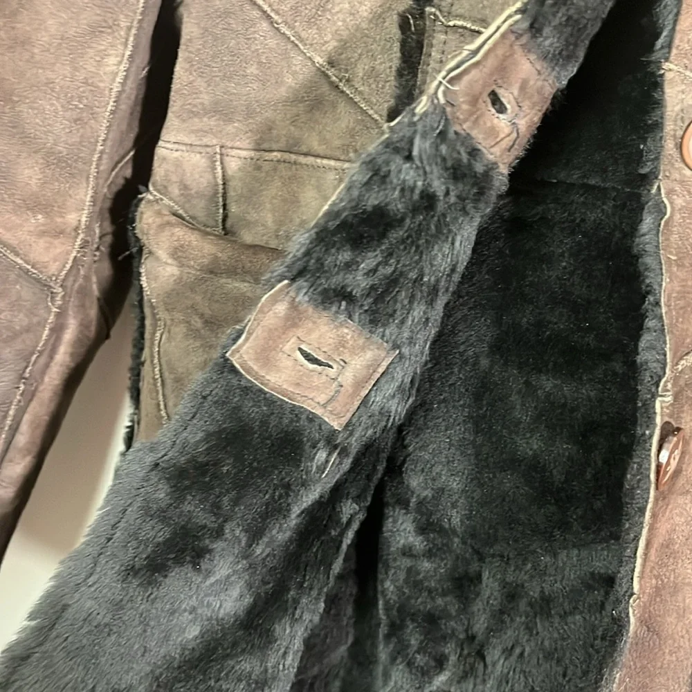 Vintage suede shearling coat